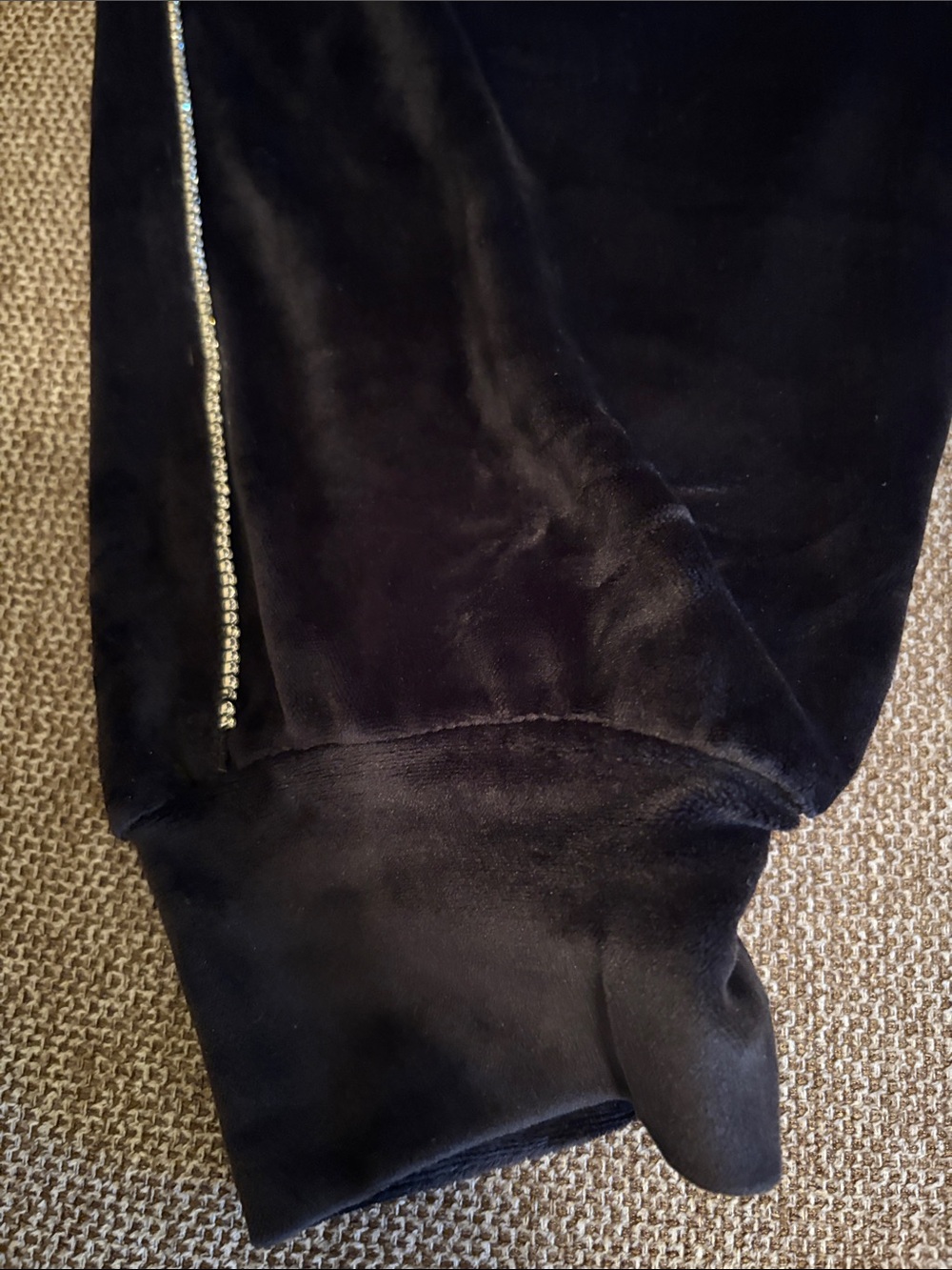 Women’s Black Velour Jogger Pants - Comfort Drawstring Waist - Picture 2 of 6
